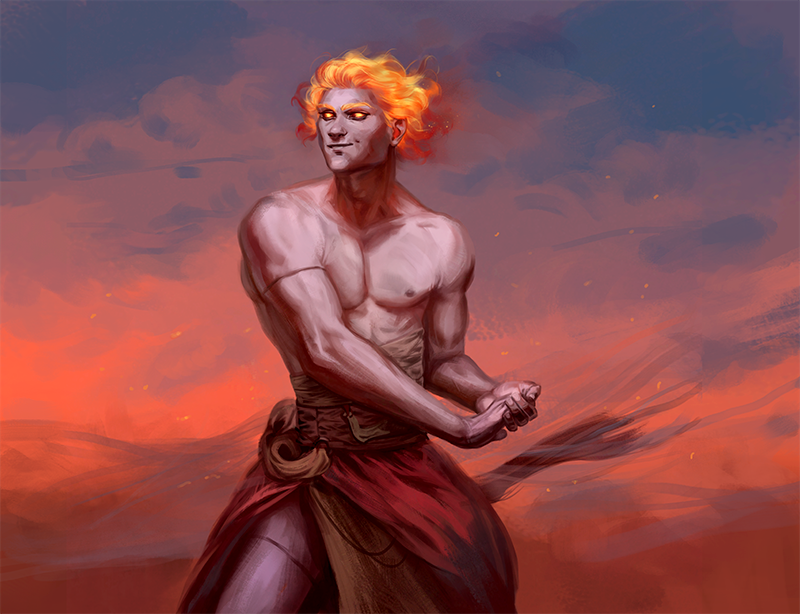 Simpler times for my genasi, Itu. 