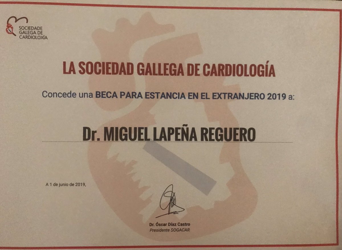EDUARDO BARGE (@eduardo_barge) on Twitter photo Los Dres. Ariana Varelo y Miguel Lapeña <a href="/LapenMiguel/">miguel lapeña</a>, MIRes de Cardiología del #CHUAC obtienen una beca de <a href="/SOGACAR_/">SOGACAR Cardiología</a> para completar su formación en Imagen Cardiaca en el hospital <a href="/MountSinai/">Mount Sinai</a> de Nueva York. Enhorabuena! Los Dres. Ariana Varelo y Miguel Lapeña <a href="/LapenMiguel/">miguel lapeña</a>, MIRes de Cardiología del #CHUAC obtienen una beca de <a href="/SOGACAR_/">SOGACAR Cardiología</a> para completar su formación en Imagen Cardiaca en el hospital <a href="/MountSinai/">Mount Sinai</a> de Nueva York. Enhorabuena!