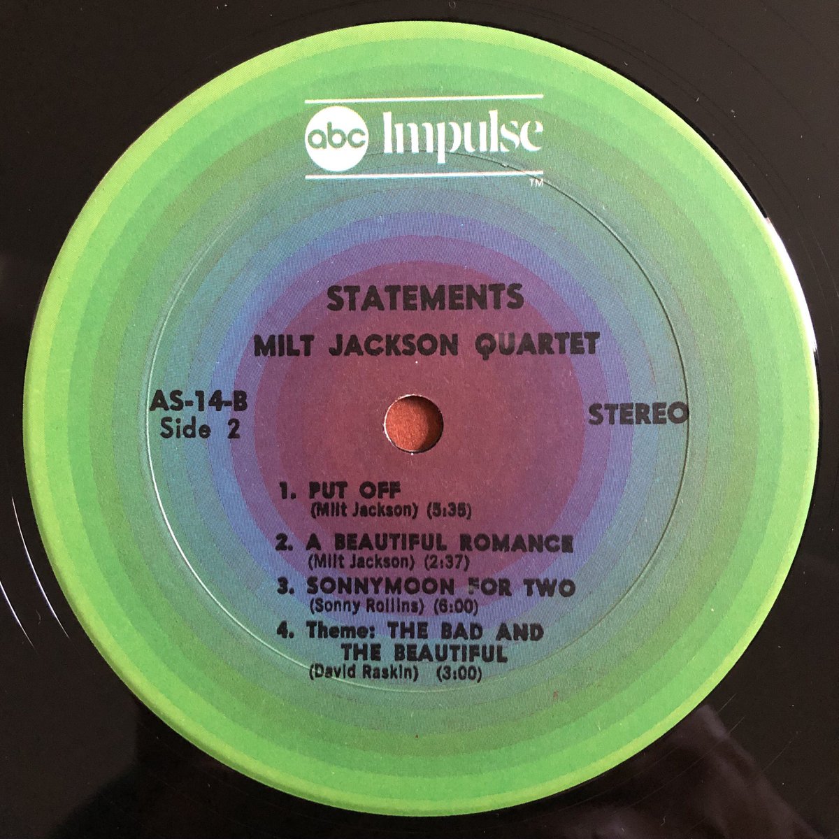 TheLeesOfMemory's tweet photo. #CurrentSpinner #Statements #MiltJacksonQuartet The sound of Bags' vibraphone will transport you to Mister Rogers' Neighborhood in a parallel (& exponentially funkier) universe... 🧡🖤 @impulselabel https://t.co/BgJ4mesEgu