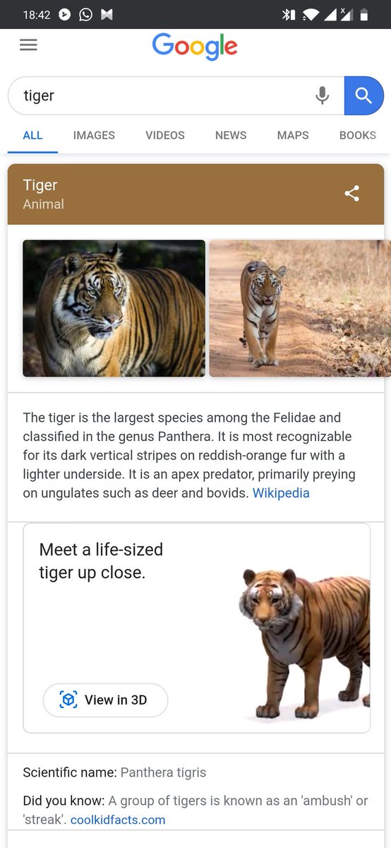 temisrael007's tweet photo. Lemme show y'all something real quick.
If your phone is AR enabled, search for an animal on Google. Click on the option to view in 3D and..... https://t.co/T08k2FkDaG