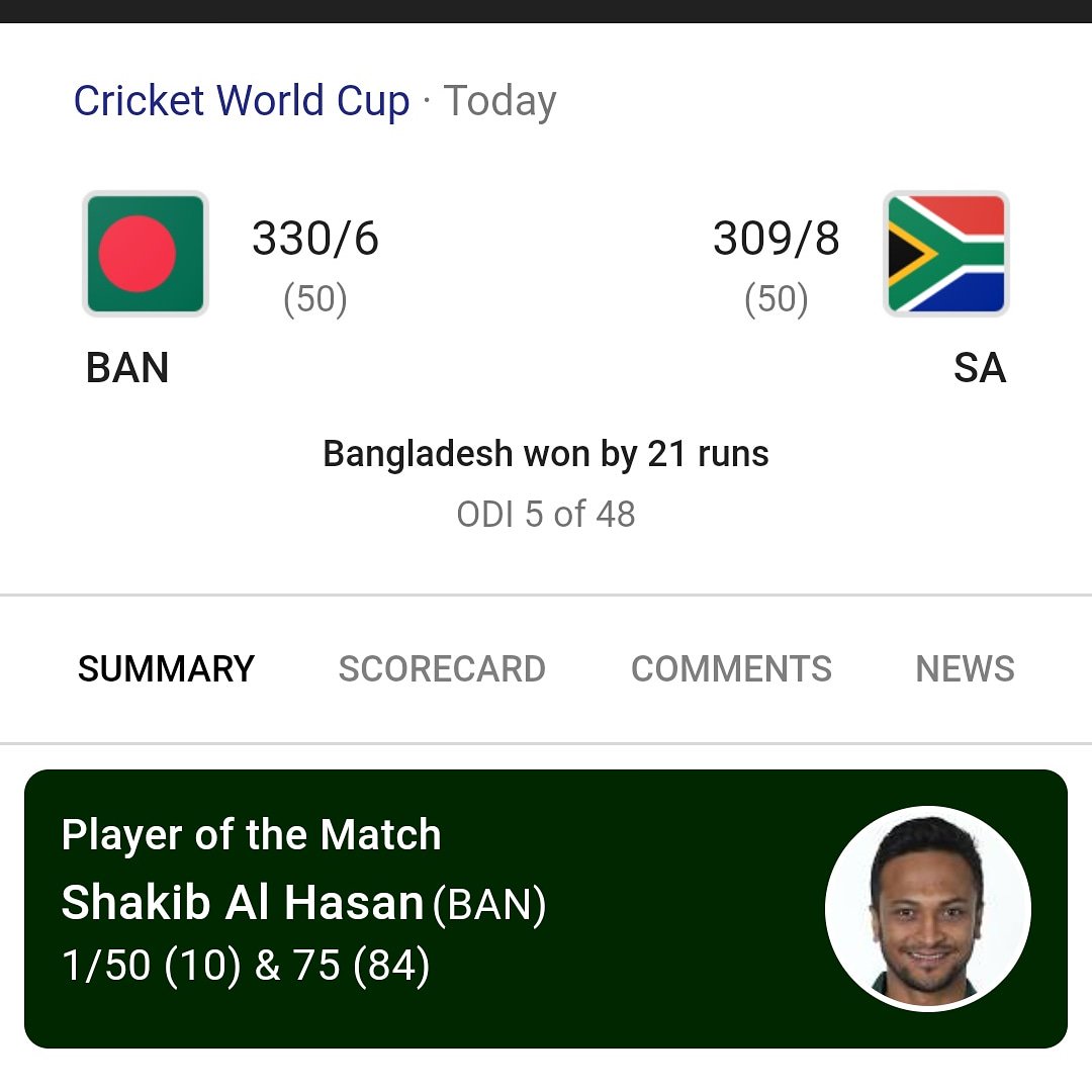 sourov_boksh's tweet photo. ❤️❤️❤️🇧🇩 WOW🇧🇩❤️❤️❤️

What a great start #teamtigers❤️🇧🇩❤️
Congratulations #tigers.

#khelbetigerjitbetiger.

#CWC_19. https://t.co/T5nauuTqLb