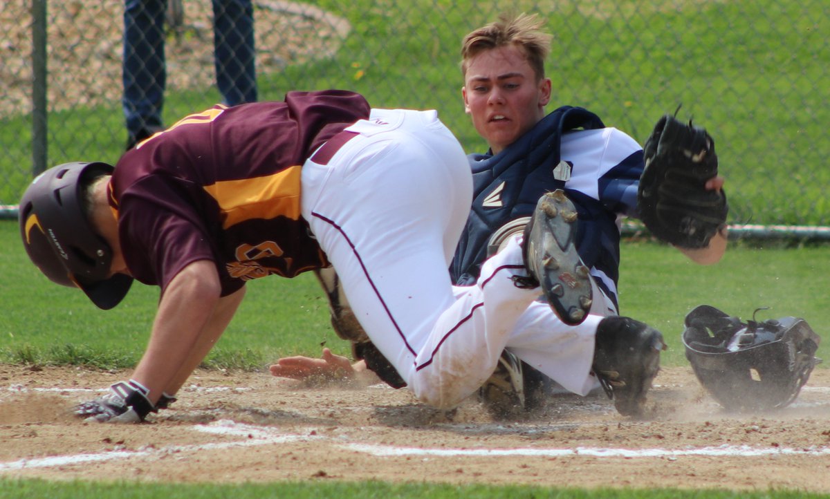 SPHValleySports's tweet photo. St. Peter baseball wins walk-off battle with Bucs 3-2 to reach Section 2AA finals Thursday. https://t.co/7i0cVlyIVB https://t.co/6dUuTbUyrK