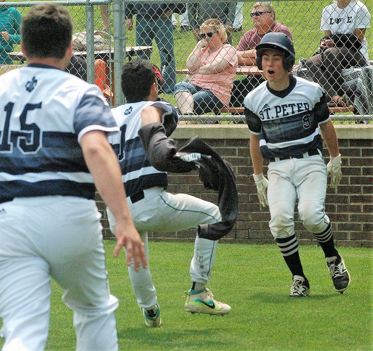 SPHValleySports's tweet photo. St. Peter baseball wins walk-off battle with Bucs 3-2 to reach Section 2AA finals Thursday. https://t.co/7i0cVlyIVB https://t.co/6dUuTbUyrK