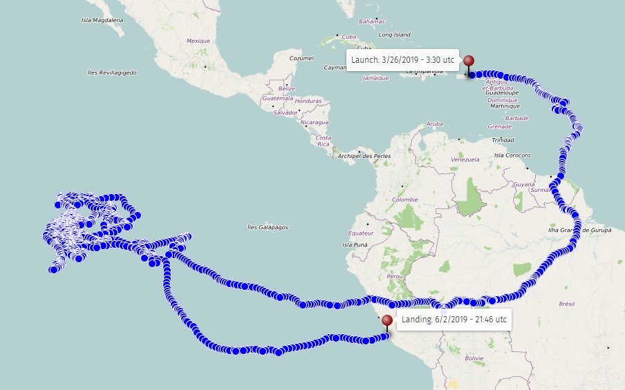 stratoballoon's tweet photo. #NewsFromTheLoonFleet
#HBAL651 a #ProjectLoon balloon launched from Puerto Rico on March 26, 2019 has been terminated in Peru this afternoon after 68 days of flight.
It landed in the #LoonProject fixed recovery zone West of Ica at 21:46 utc.
https://t.co/kSLir6U7uL https://t.co/jyV6ioXMxH