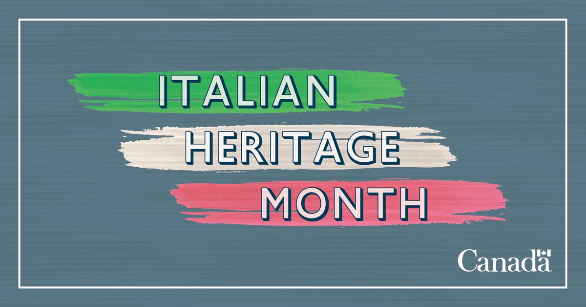 Pablo Rodriguez on Twitter: "Italian Heritage Month gives us the  opportunity to recognize the Italian community's contribution to the growth  and development of our country. Happy #ItalianHeritageMonth! 🇮🇹✨🇨🇦 Read  my statement: https://t.co/NRnrK2OdkL