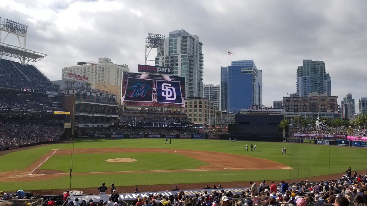 JLPhotoSD's tweet photo. The Padres are in the middle of a bee delay https://t.co/2vPcs0lxd0