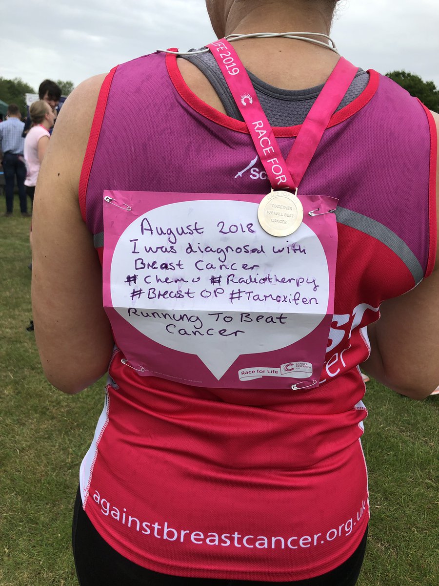 adelestacey05's tweet photo. Emosh 10K race for life, my 1st medal of the year &amp; 1st official race post breast cancer diagnosis/treatment. I was trying to take it easy but pushed my self just enough to complete it in just under an hour 💪🏽💕 roll on @RobinHoodHalf 🏃🏽‍♀️🏃🏽‍♀️@raceforlife @cancer5kYourWay @runr_uk https://t.co/L0BifxGIcH