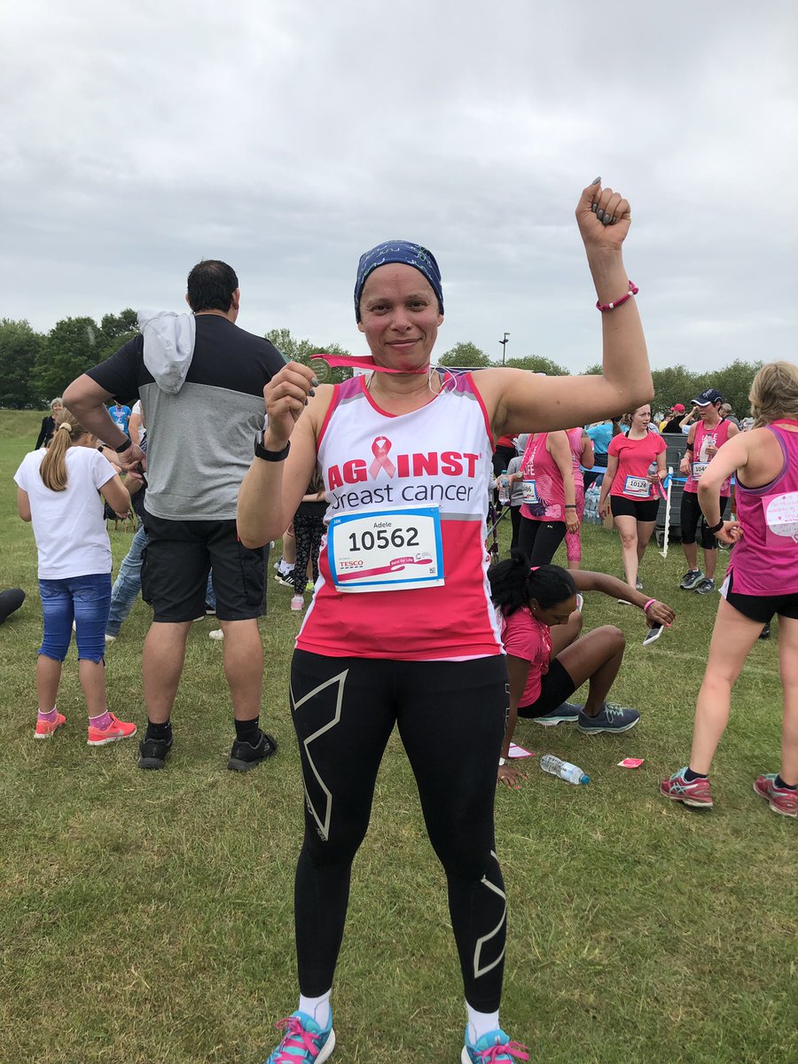 adelestacey05's tweet photo. Emosh 10K race for life, my 1st medal of the year &amp; 1st official race post breast cancer diagnosis/treatment. I was trying to take it easy but pushed my self just enough to complete it in just under an hour 💪🏽💕 roll on @RobinHoodHalf 🏃🏽‍♀️🏃🏽‍♀️@raceforlife @cancer5kYourWay @runr_uk https://t.co/L0BifxGIcH