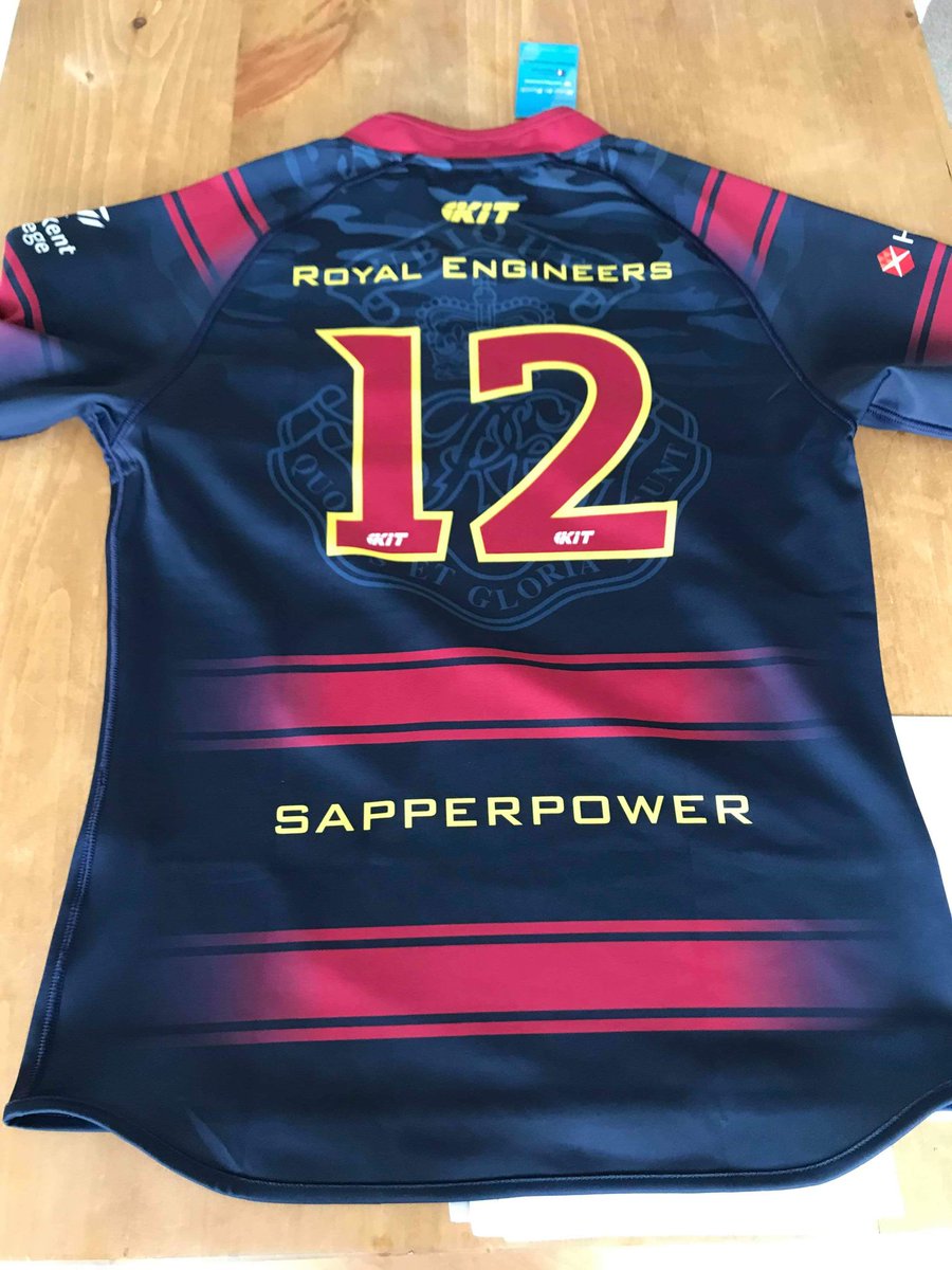 SapperPower's tweet photo. Thank you to Stevie Emm, @nidgethompson and all the Alumni from 12 (Nova Scotia) Sqn for once again sponsoring players shirts this season. Along with @prontoimages you are always there to #SupportYourSappers @Proud_Sappers @MidKentCollege @SapperSupport #Helyx https://t.co/JsLASDK8YS