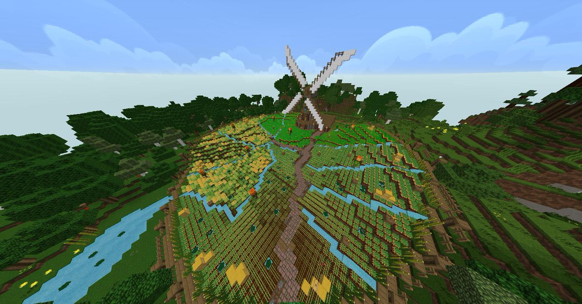 PixelfehlerMC's tweet photo. Passend zu der Bekanntgabe, dass wir auf die 1.13 aktualisieren, haben wir die Baumfarm (über /baum) und die Nahrungsfarm (über /nahrung) in die Hauptstadt integriert! Wir haben euch 2 Fotos mal da gelassen, schaut vorbei! https://t.co/CZNIUx10lO #Minecraft #Pixelfehler https://t.co/zAtRYd8q4g
