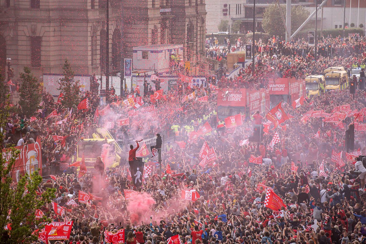 lpoolcouncil's tweet photo. The City of Liverpool - you were amazing today. Thank you for bringing your spirit and energy to welcome home @LFC and their SIXTH #UCL cup!
750,000 of you descended onto the #lfcparade route today, proving truly that #YNWA. Thank you so much. 

#ChampionsLeague https://t.co/8WsZt7Myl9