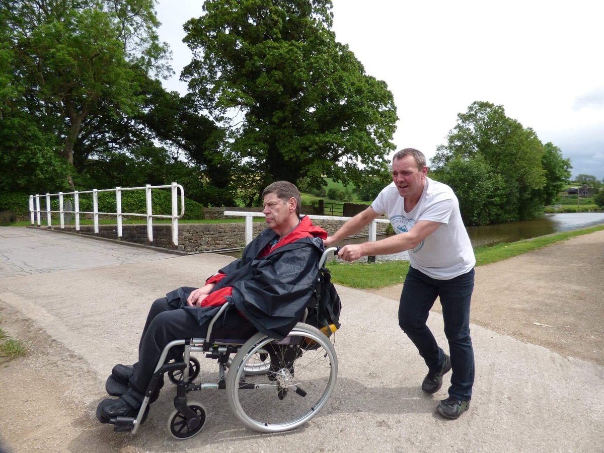 excinclusive's tweet photo. One of our friends @WalkingWSarcoma who loves grt outdoors is dealing with a #sarcoma diagnosis We decided to support him &org a sponsored 5k walk/ wheel/push/ along canal for his fam & @Sarcoma_UK All ages all abilities #WalkingWithSarcoma #ABCD #Skipton We did it! https://t.co/UJiQeJm1mv