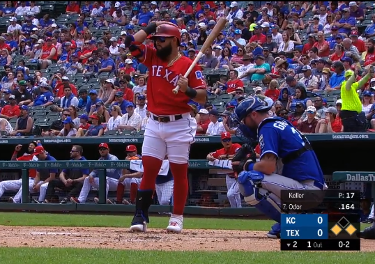Shauncore's tweet photo. Rougned Odor's pants (shorts) today are ridiculous https://t.co/BB9zzekcq9