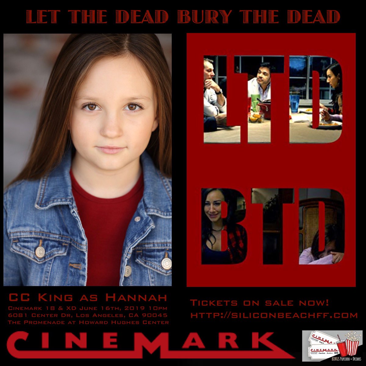 cckingofficial's tweet photo. Let The Dead Bury The Dead will be shown @cinemark tickets on sale now ๐ฌ hope to see you there #ccking #actress #hinesandhuntent #siliconbeachff #ltdbtd #letthedeadburythedead #siliconbeachfilmfestival https://t.co/09tVXLEGMA