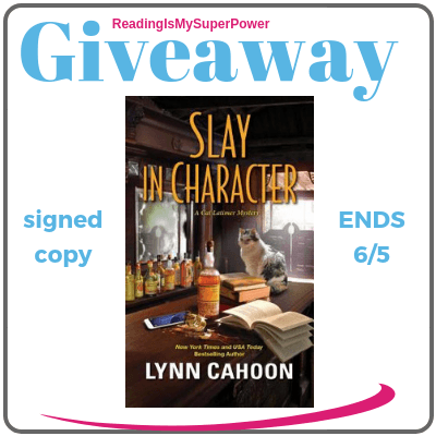 MeezCarrie's tweet photo. #BookReview Double Feature &amp; #Giveaway - Slay in Character &amp; Sconed to Death by @LynnCahoon #cozymystery #CatLatimer #writersretreat @KensingtonBooks https://t.co/jtnDduj4D0 https://t.co/gI1mtK6iDf