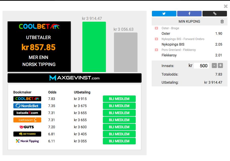 CoolbetGames's tweet image. Mandagens første giveaway! Denne bongen kan bli din mot en retweet. #sjekkoddsen og spill der du får best betingelser. Alltid. @Maxgevinst viser at #Norgesbestebookmaker igjen drar opp best odds. #2pl #2fotball #ESNball