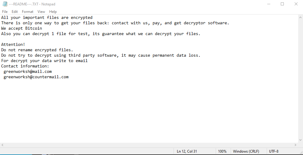 GrujaRS's tweet photo. #Jamper #Ransomware extension .jamper!Ransom note;---README---.TXT
sample VT https://t.co/yZfMRRhLHC https://t.co/VZMTMnsO6W