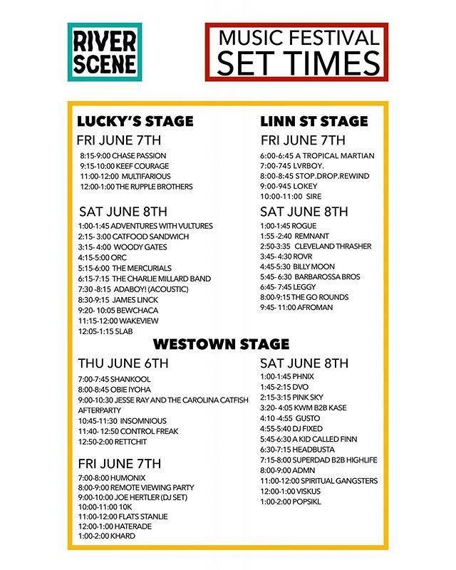 Riverscene Music Festival (@riverscenebc) on Twitter photo Here are the set times for the <a href="/riverscenebc/">Riverscene Music Festival</a> Music Festival June 6-8th! You will not want to miss this show! #edm #realbass #blockparty #dispensary #musicfestival #music #folk #punk #rock #outdoor #indoor #party #partyoftheyear instagram.com/p/ByN9RtWHNjh/ Here are the set times for the <a href="/riverscenebc/">Riverscene Music Festival</a> Music Festival June 6-8th! You will not want to miss this show! #edm #realbass #blockparty #dispensary #musicfestival #music #folk #punk #rock #outdoor #indoor #party #partyoftheyear instagram.com/p/ByN9RtWHNjh/