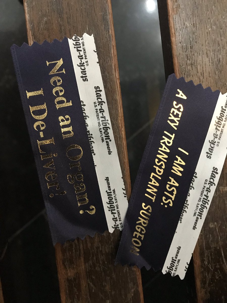 AliceLCrane's tweet photo. ASTS stepping up the ribbon game! #organpuns #TeamTransplant #TransplantIsSexy #ATC2019Boston https://t.co/xNZJbSUY6A