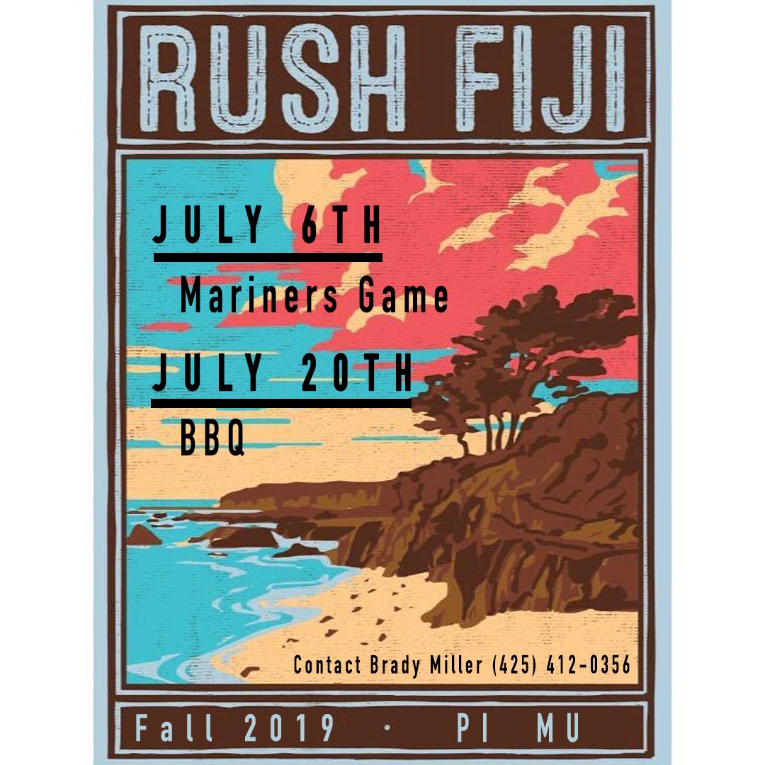 Recruitment events coming up! Contact our recruitment chair Brady Miller for more information on joining the brotherhood. #rushfiji