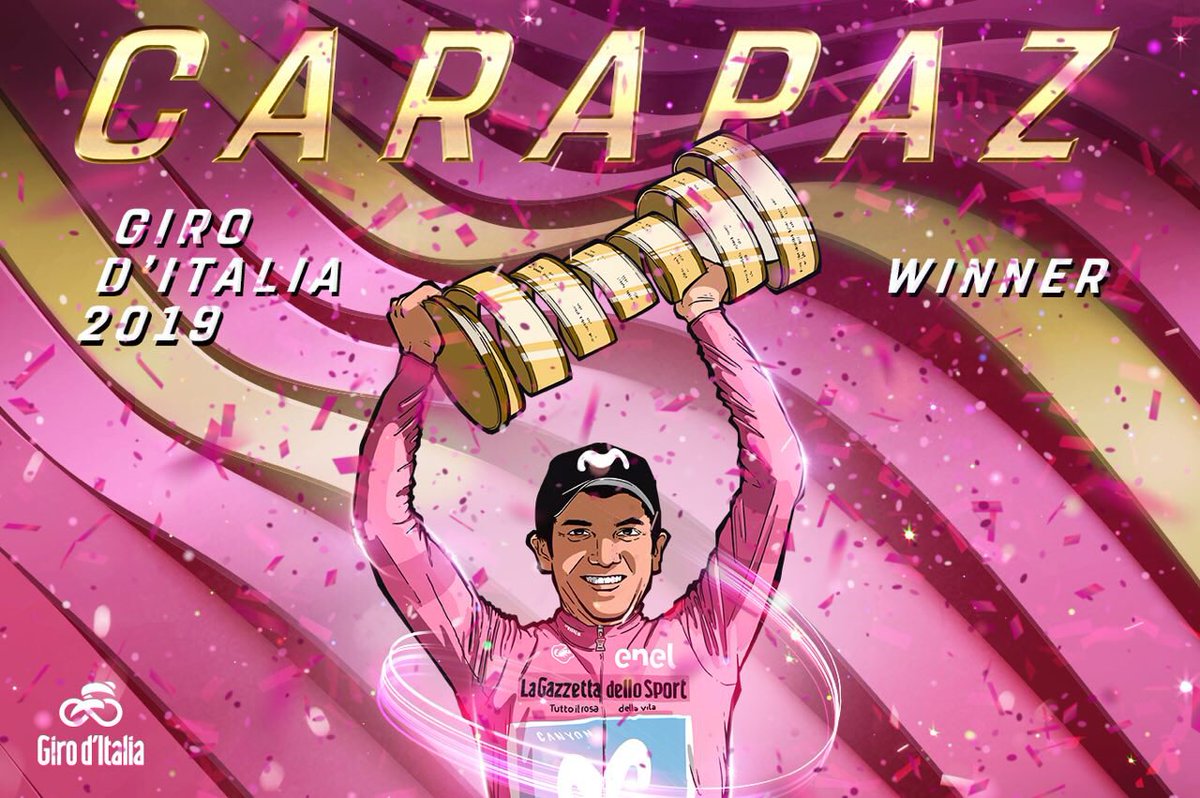 giroditalia's tweet photo. #Giro 102 cover art: @RichardCarapazM! https://t.co/ALkT1nN2oA