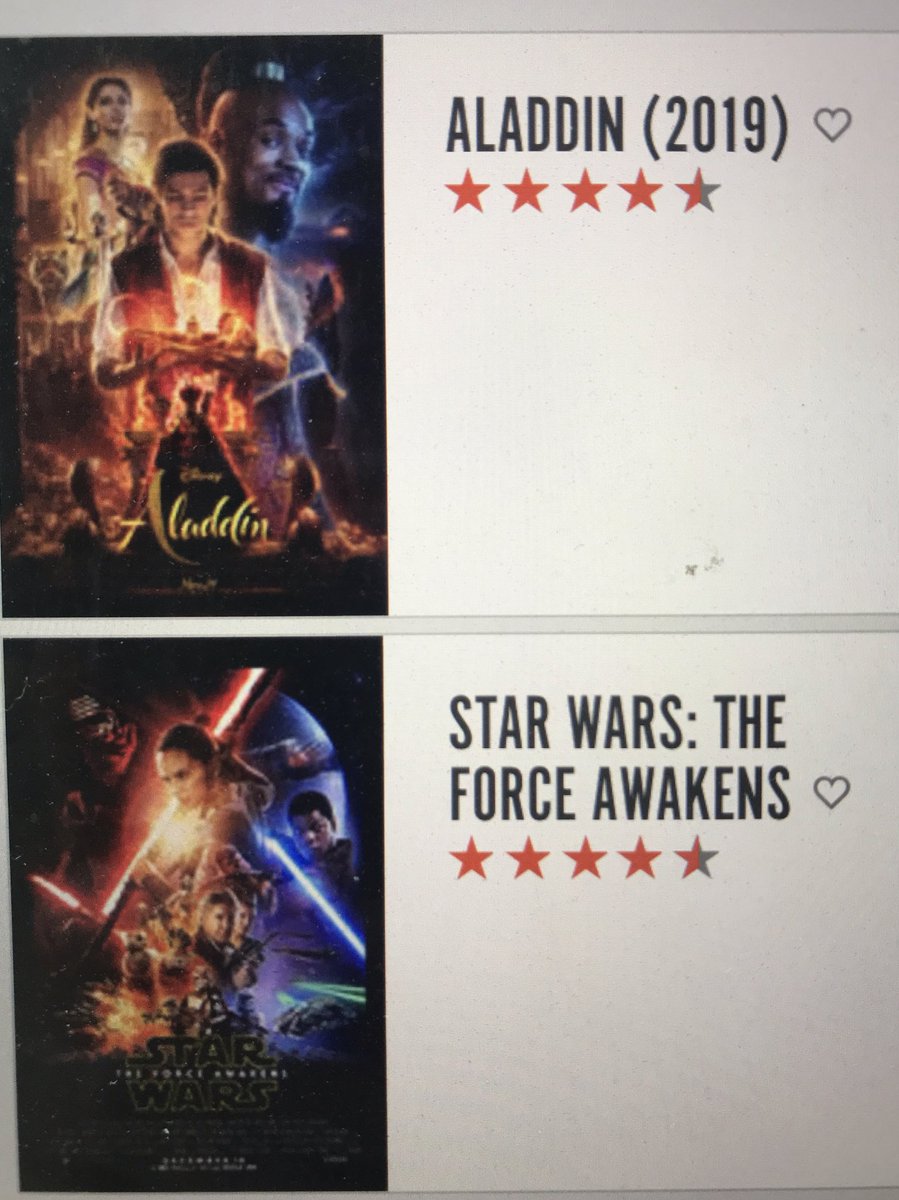 Did the same person design the movie posters for <a href="/starwars/">Star Wars</a> and <a href="/disneyaladdin/">Disney’s Aladdin</a>? The colors look very similar. 😂