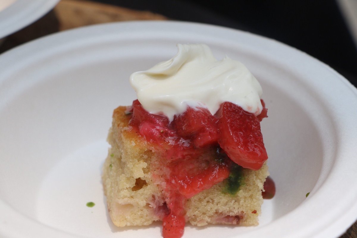 RichmondMag's tweet photo. The Best Dessert winner, for the second year in a row with strawberry-almond cake topped with a rhubarb compote and anise creme fraiche is @MaplePineRstrnt The runner-up is @MaxsOnBroad with fried donuts. #rvadine #broadappetit #richmondmag https://t.co/KbsRXp7X2q