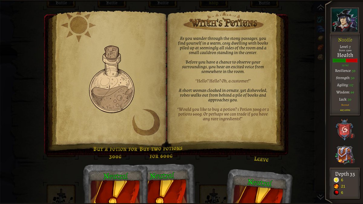 Quick look at some of a new event I added in the new update to #Numentale. There's some secret options that only show up if you have certain items!

#indiedev #indiegamedev #gamedev #indiegame #rpg #roguelike #roguelite #gaming #madewithunity #Numentale