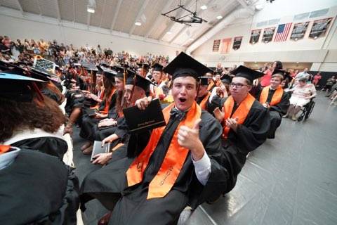 UxbHSPrincipal's tweet photo. A great day for @Uxbridge2019 graduation. Got through without dusting up - a special group of Spartans! @DrFrankTiano #spartanpride @UHS_Spartans https://t.co/zswerJSIRP