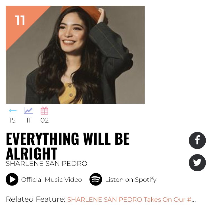 🔉CURRENT CHART RANKINGS OF #EverythingWillBeAlright on MYX

📍still at no. 9 on MDT10 (as of June 3)
📍still at no. 7 on Pinoy MYX (as of June 2)
📍moves higher from number 15 to number 11 on MYX Hit Chart (as of June 1)

EVERY VOTE COUNTS. GO TO MYXPH.COM NOW!