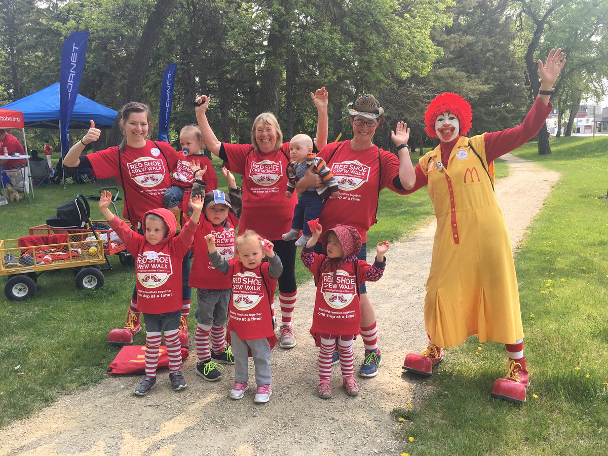 RMHManitoba's tweet photo. We had an amazing time at our #RedShoeCrewWalk today in Dauphin &amp; Portage la Prairie! Our heartfelt thanks goes out to these communities for their support to our families. Next up, our Winnipeg Walk is June 9th at Smartpark Event Centre!👟❤️ https://t.co/TgemcxJ2A0 #subdayfunday https://t.co/BUyeIeqgTs