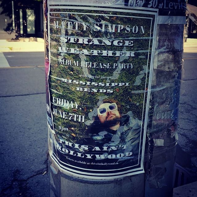 Next Friday June 7 at This Ain't Hollywood one my favourite writers in Hamilton releases a much awaited record.  Congrats Matty and crew. instagram.com/p/ByOQr1snXK_/