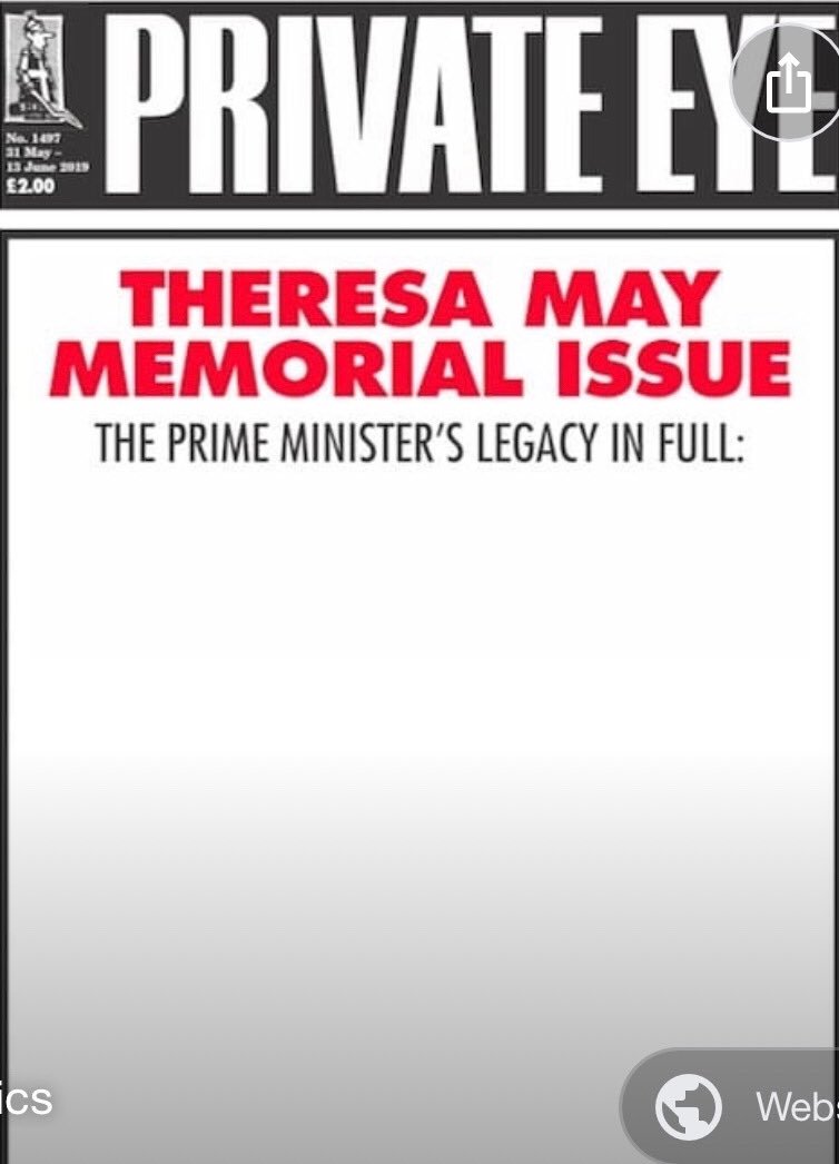 MahmutTor's tweet photo. May’s legacy according to the Private Eye #blanksheet #NothingToWriteHomeAbout https://t.co/NCiq0kARgE