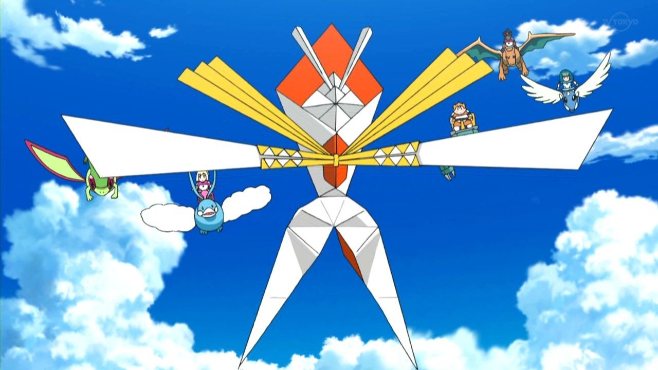 あず カミツルギの鳴き声が何か喋ってる 感あるな と思ったら逆再生でマジで喋るのか 声も渋いし挙動も武士みたいにピシッと決まっててカッコよかった 話せばわかってくれるし今回の話でカミツルギの好感度が上がりました 必死に虹を斬ろうと頑張る