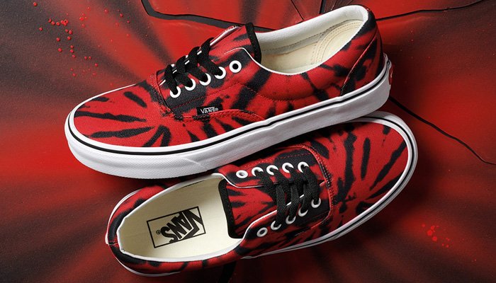 vans era tie dye tango red