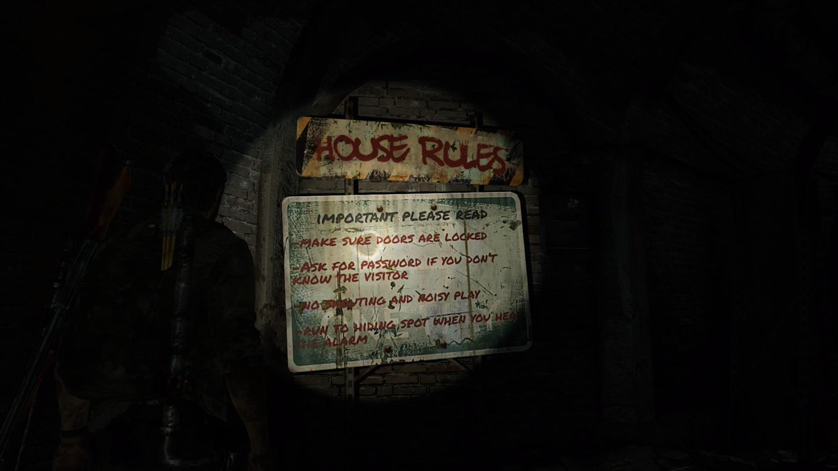 jordan_TLOU's tweet photo. The underground safe house disaster proves that in such a world, not much needs to go wrong before everything starts falling apart. Also pretty sad to know that kids had to live their entire (short) life hiding underground #PlayingWithTheEnd19 https://t.co/bMWfVPMWWZ