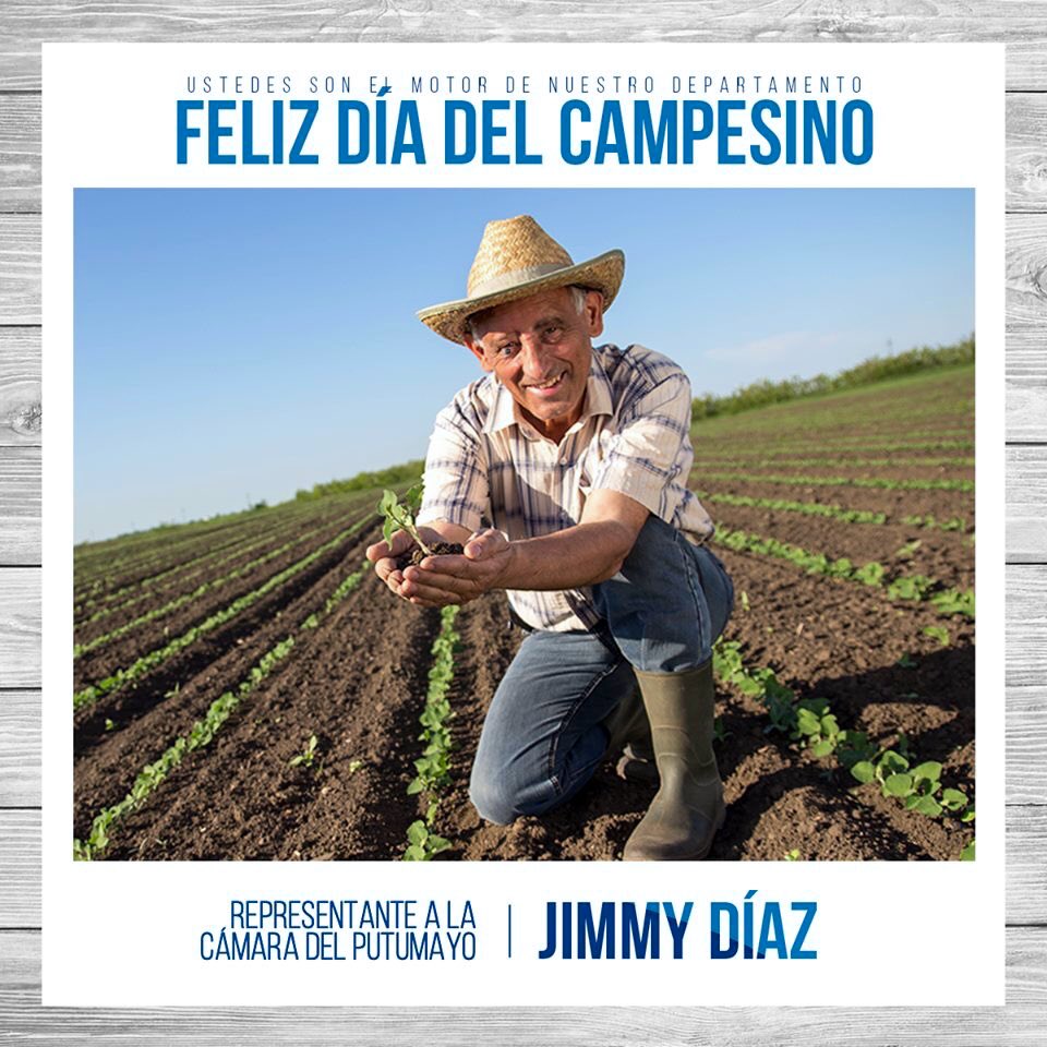 JimmyDiazB's tweet photo. Hoy quiero rendir un homenaje a los hombres y mujeres de nuestro campo que día tras día cultivan la tierra generando progreso para el departamento del Putumayo y para toda Colombia! Feliz #DíaDelCampesino 👨🏻‍🌾👩🏼‍🌾👏🏻🇨🇴 https://t.co/p3FokCTQFH