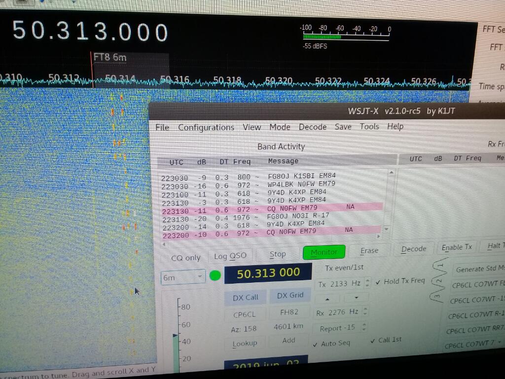 This is getting better, louder & more signals! #6mBand #hamr #HamRadio from FL11 y heard @n0fw @k4xp @no3i @n0fw @k1sbi and counting... This is just getting started!!!