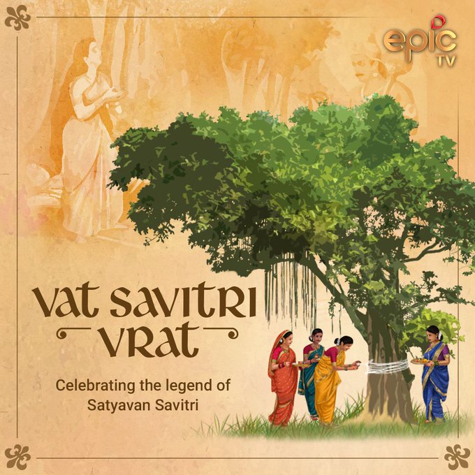 Vat Savitri Vrat is a festival observed by married women in the month of Jyeshta, for long, healthy lives for their husbands. It is observed on Amavasya day in northern India and on Purnima day in southern India. Fasting, puja, and a feast at night are part of the celebrations.