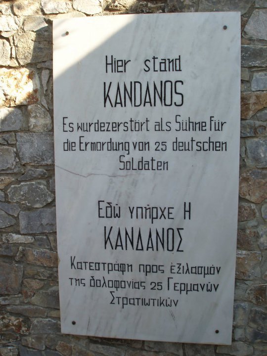 tarrott's tweet photo. Κατά τη διάρκεια του Β' Παγκοσμίου Πολέμου, στις 3 Ιουνίου 1941, οι Ναζί έκαψαν και ισοπέδωσαν την Κάντανο, εκδικούμενοι για την αντίσταση που συνάντησαν από τους κατοίκους της έξω από το Δημοτικό Σχολείο. https://t.co/VTfNq5yv3V