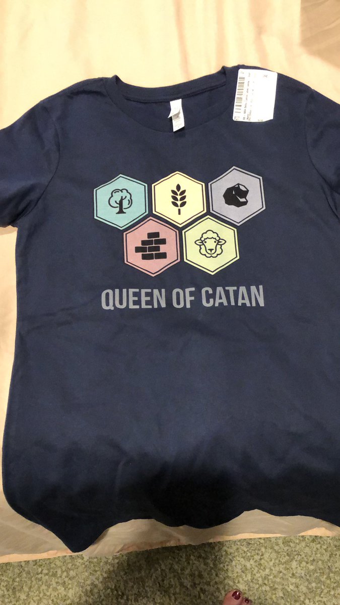 I can’t wait to wear my new shirt while taking #LongestRoad. Who’s in for #SettlersofCatan ?