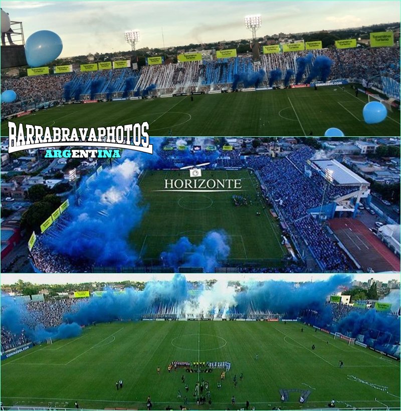 Recibimiento de los Hinchas de Atlético Tucumán.
