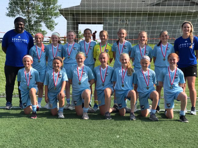 NEGirlDad's tweet photo. @SportingOmahaFC 07 Elite end the weekend with a win and a title today in Lincoln, Congrats girls and parents! Well done coach @k_smittty ! And @TriniinOmaha is so excited to work with this group next year he helped out today! #snakefree https://t.co/gBPplKUV8x