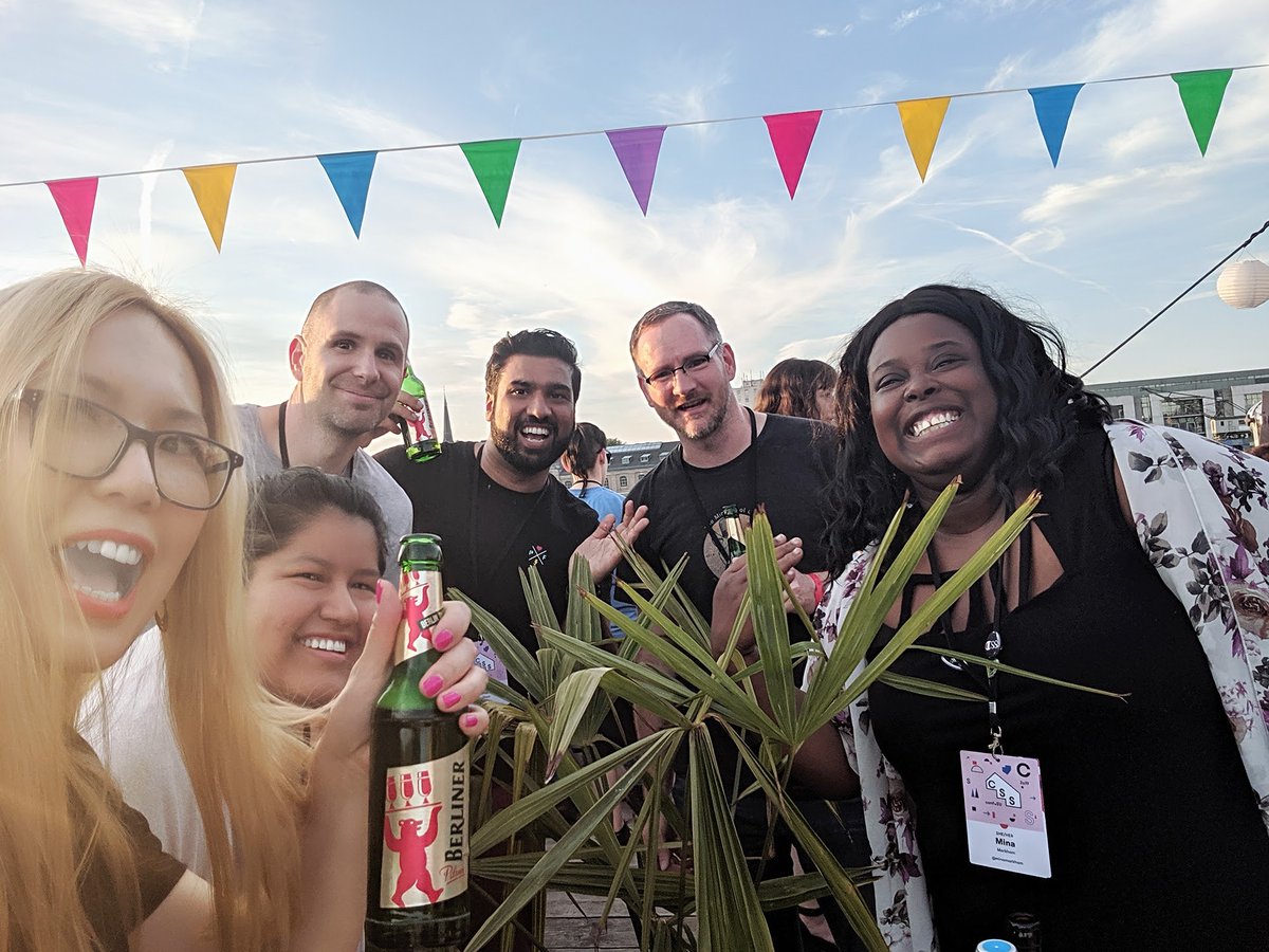 FrancesCoronel's tweet photo. Had a great time with my @SlackHQ team in Berlin for the 10th and possibly final CSSConf EU and JSConf EU! 💛🎉🙌🏽

@MinaMarkham
@roach @selfc0ntained
@aoberoi @shanedewael
@girlie_mac @eakinsey

#jsconfeu #cssconfeu https://t.co/ogZxpLvOqW