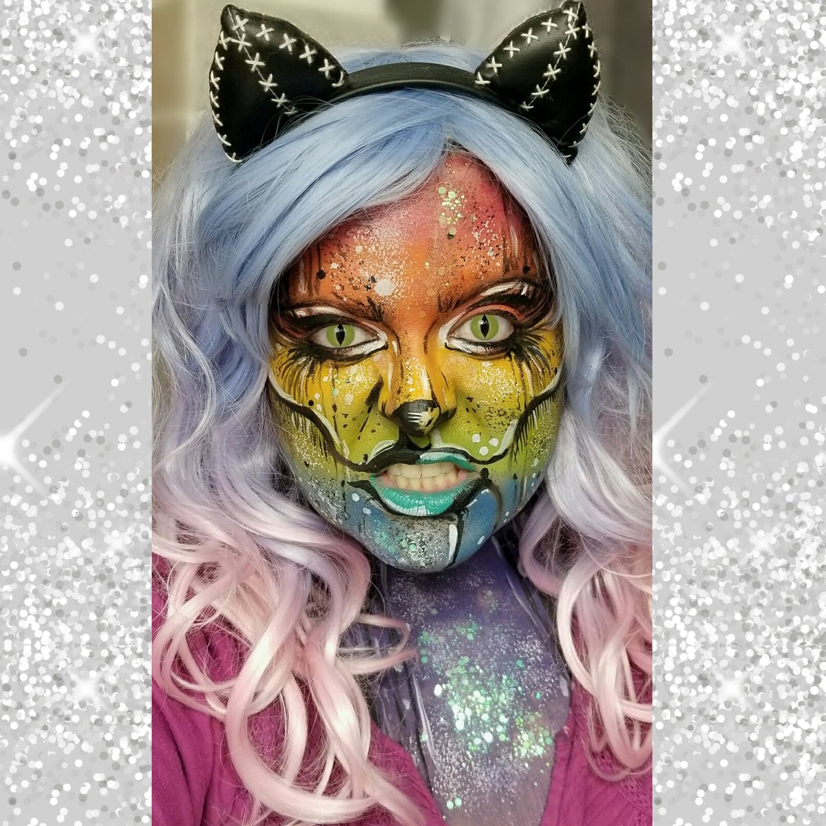 🌈 Fatal Curiosity, feelin' feline energy. Lookin' back at history, you'll always land on your feet...
HEY KITTY GIRL! IT'S YOUR WORLD! 🐱
@RuPaul 
 #pride #PrideMonth #loveislove 
Using @mehronmakeup @MeltCosmetics @RoyalLangnickel @PaintGlow IG: chaoticcomplexion