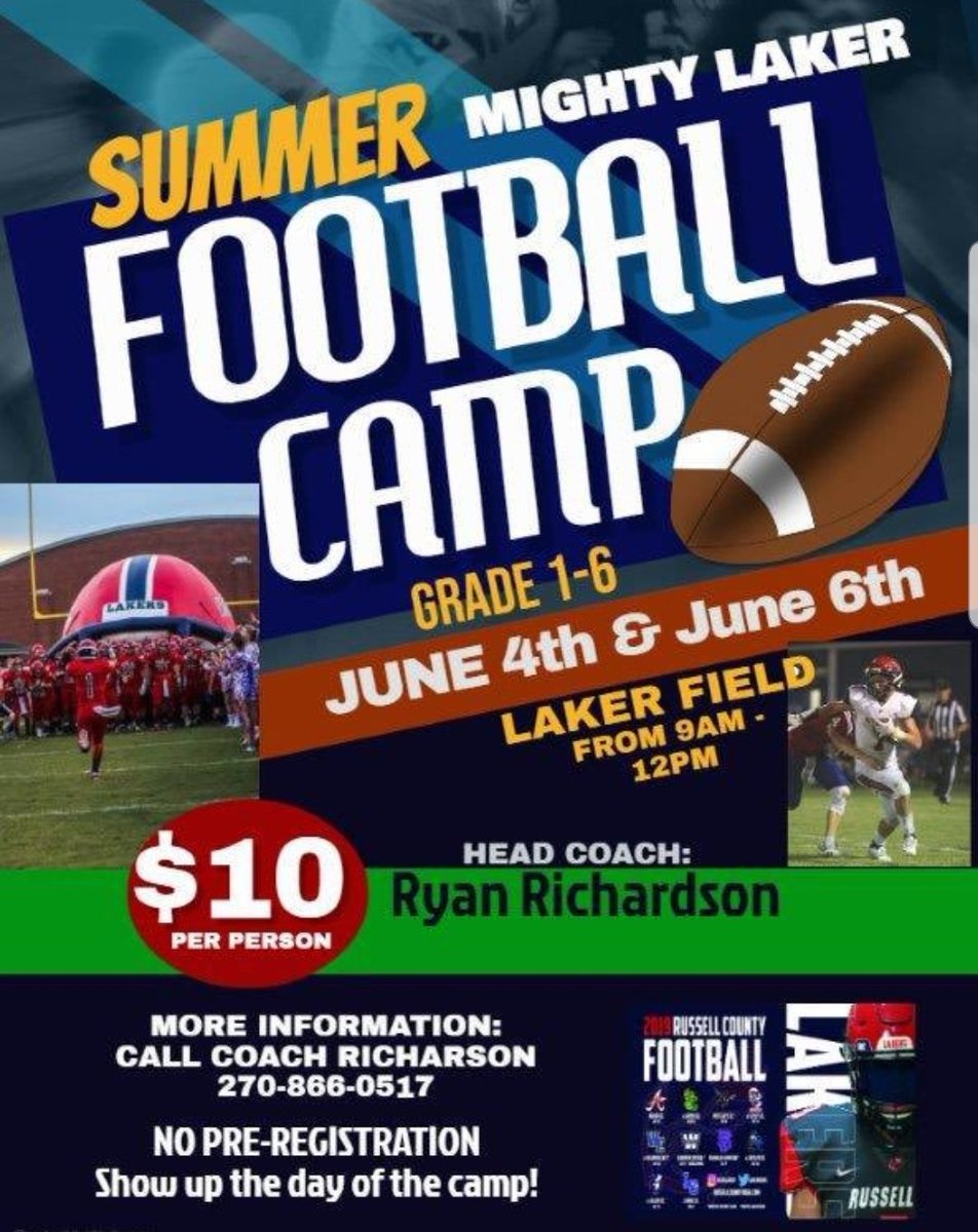 LakerRchs's tweet photo. We can't wait to kick off this week!! Come ready to learn from our Mighty Laker Football Coaches, players, &amp; current college players! https://t.co/8ITsZeVDxZ