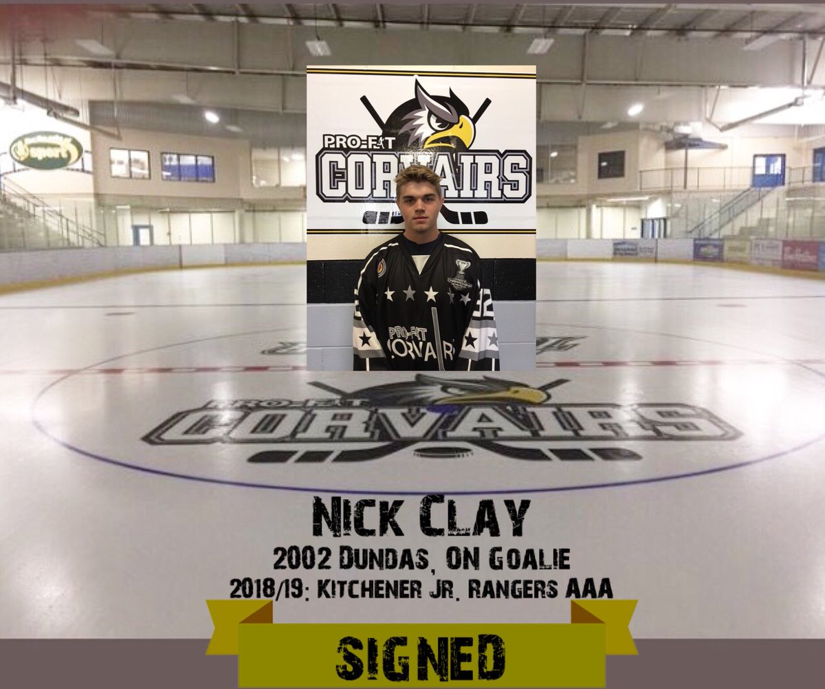 🚨SIGNING ALERT🚨: Corvairs have added Goalie Nick Clay! A 2002 netminder who our goalie coach <a href="/Goalieguy32/">Rocco Trentadue</a> is excited to see excel!