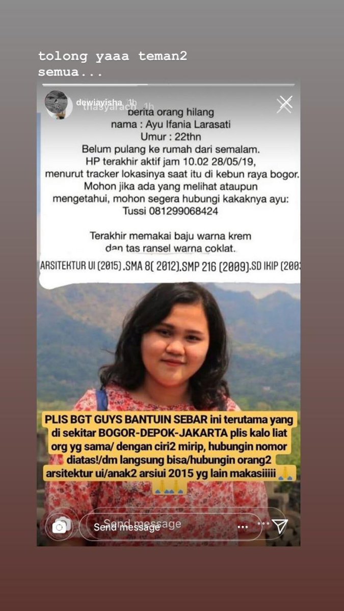 Mohon perhatiannya: berita orang hilang😔