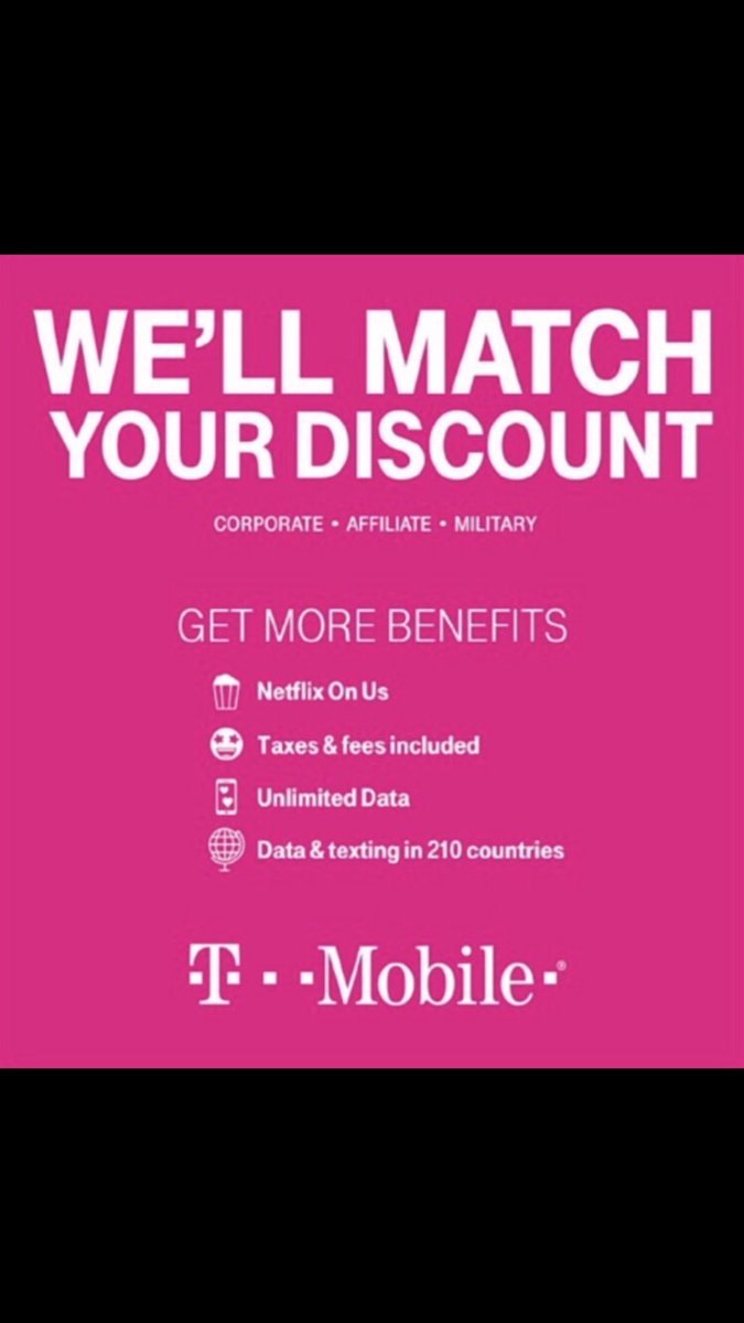 There’s no better time to join the Un-carrier...it’s time to “Bring Your Own Discount!” T-Mobile will now MATCH or even BEAT your current eligible wireless discount when you switch service. Visit my store at Summit Mall in Fairlawn to learn more! #AreYouWithUs