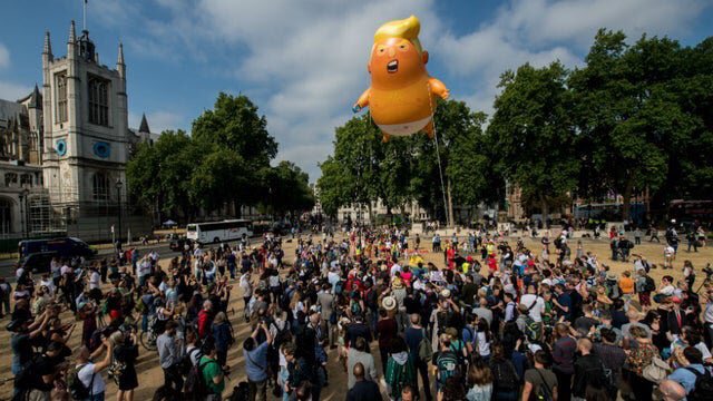 Kind of embarassing when the rest of the world sees our president as a fat angry baby. I’m not disagreeing...but still. #UKVisit